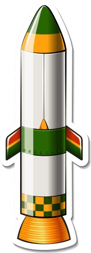 A sticker template with rocket space cartoon vector image