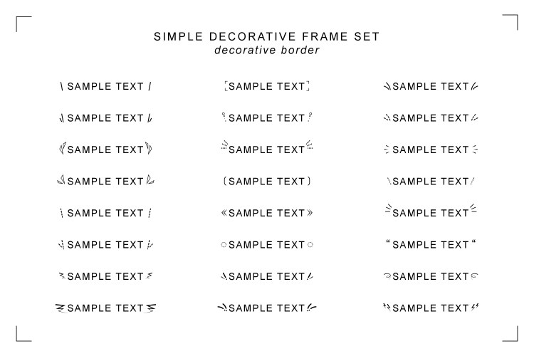 Simple little decorative text frame set Royalty Free Vector