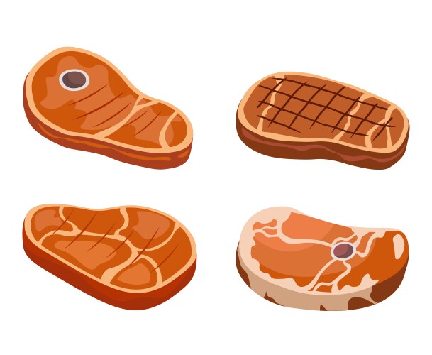 Meat Cuts Collection Royalty Free Vector Image