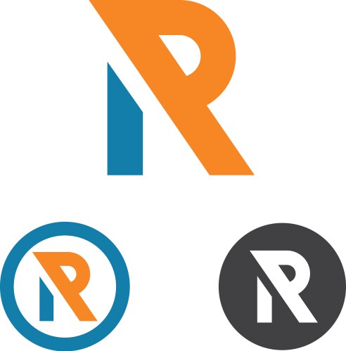 R letter logo business vector image