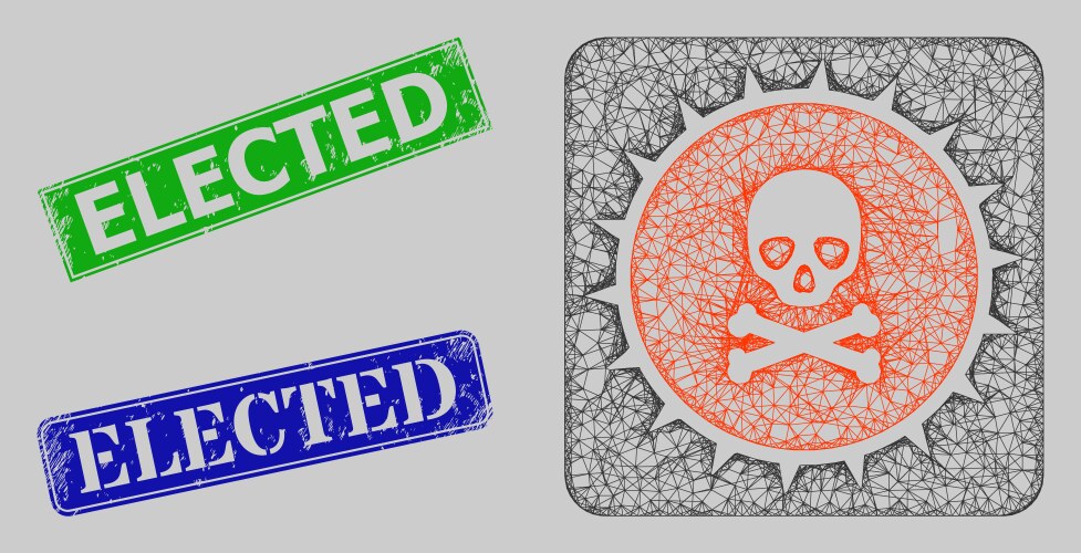 Textured elected imprints and net pandora box mesh vector image