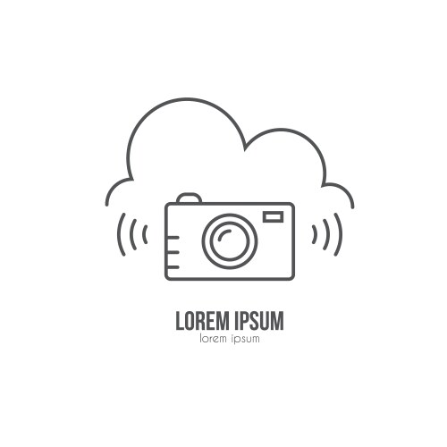 Camera objective outline icon Royalty Free Vector Image