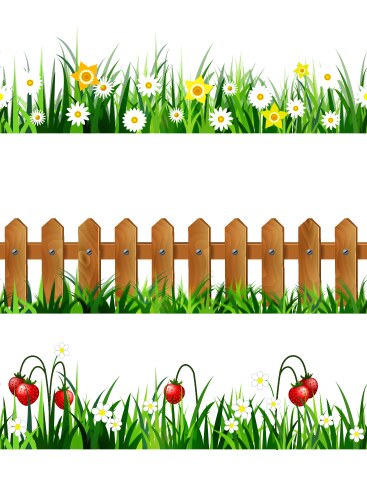 green grass seamless set vector image