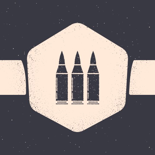 Grunge bullet icon isolated on grey background Vector Image