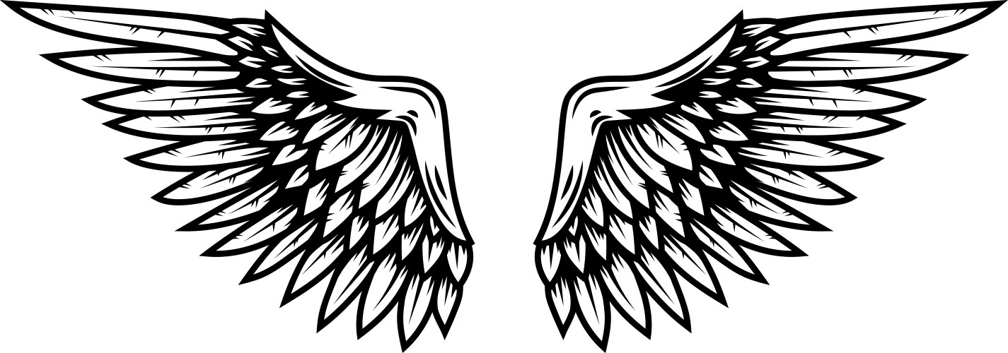 Heraldic wings for tattoo or mascot design Vector Image