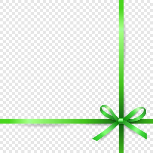 3d realistic green gift ribbon and bow vector image