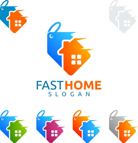 fast home logo real estate house vector