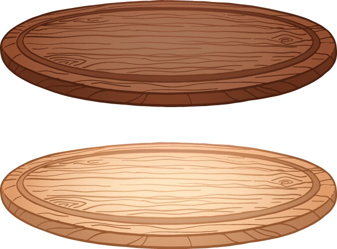 set of round wooden cutting boards vector image