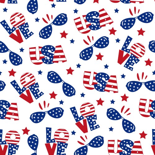 Stars and Stripes Seamless Pattern Vector Image