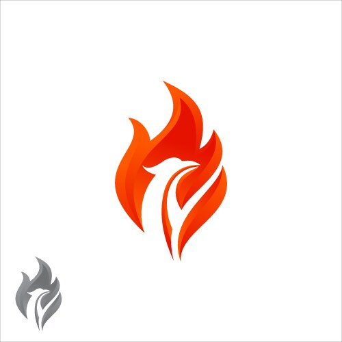 Mythological animal phoenix fire bird logo design Vector Image