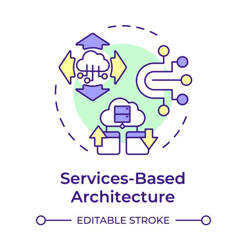 Services based architecture multi color concept vector image
