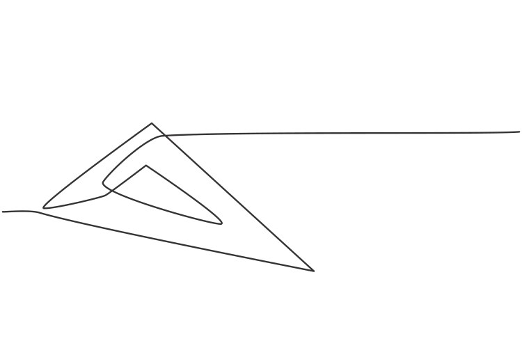 Geometric triangle shape graphic one line Vector Image