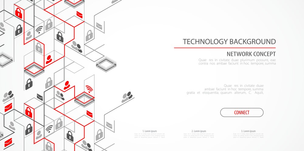 Network concept isometric theme for your business vector image