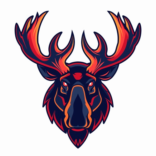 esport logo moose deer icon sticker logotype vector image