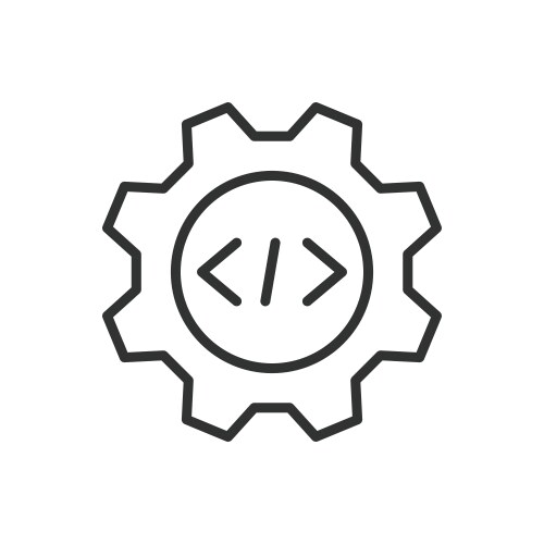 Programming icon in line design code vector image
