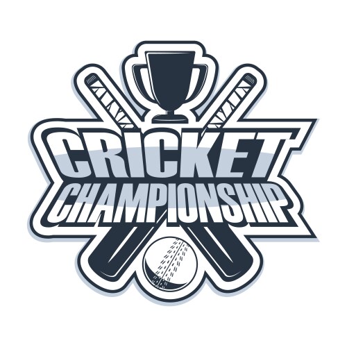 Cricket championship monochrome Vector Image