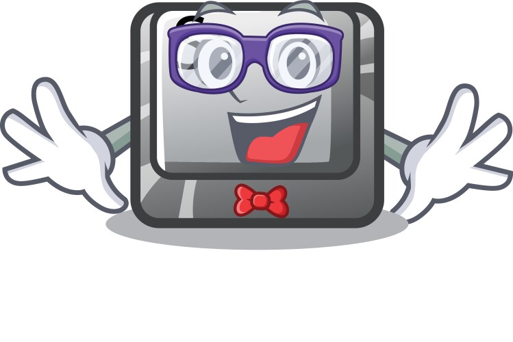 Geek button s installed on game character vector image