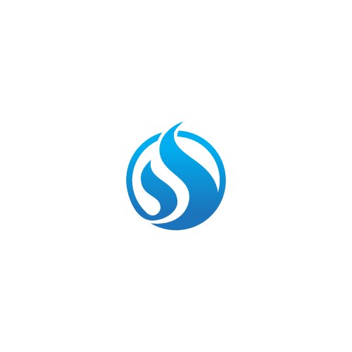 abstract wave water company logo vector