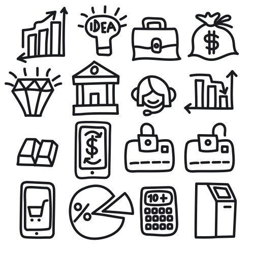 Finance icons vector image