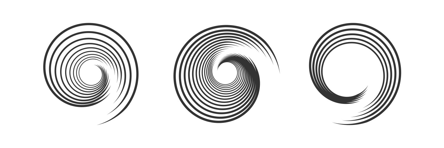 Spiral design elements set Royalty Free Vector Image