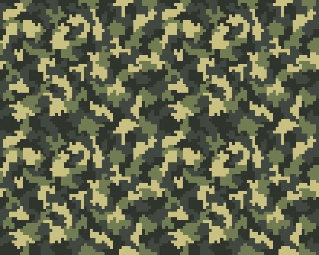 Khaki pixel camouflage seamless pattern Royalty Free Vector