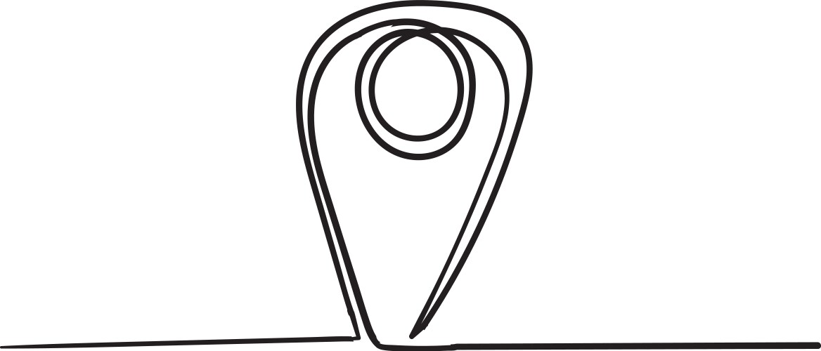 Gps pointer with single continuous line doodle vector image