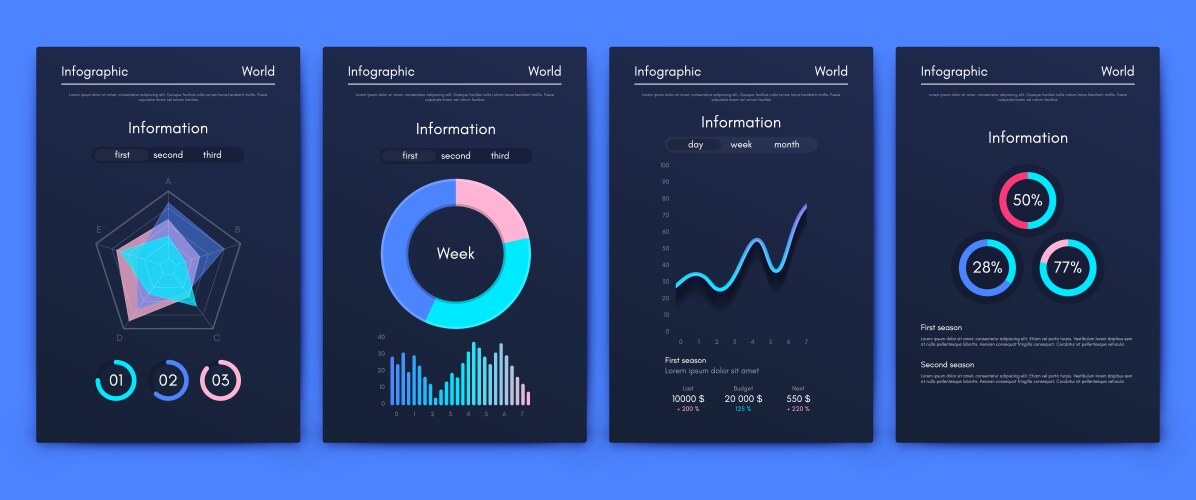 Stacked column infographic chart design template Vector Image