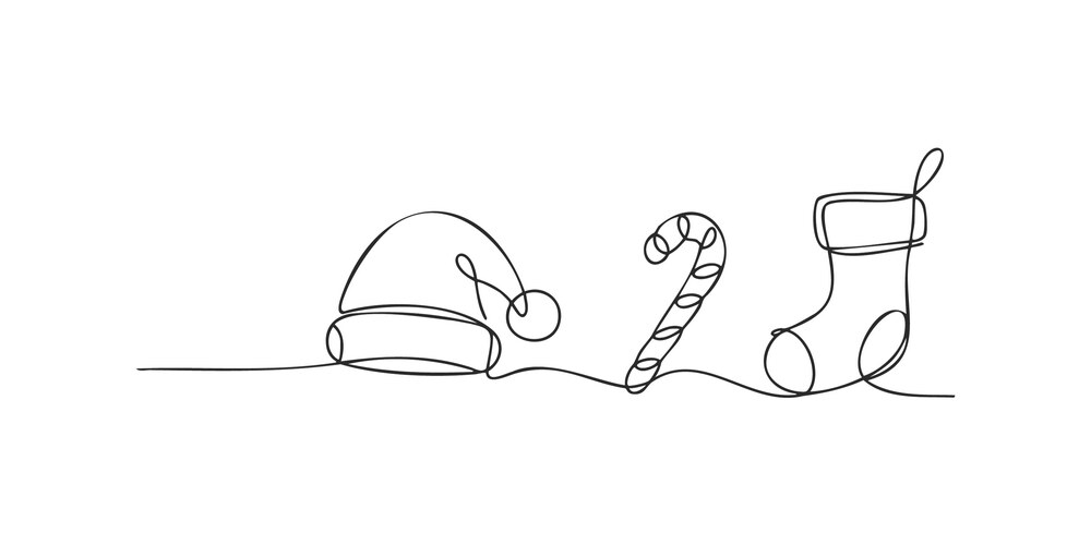 Minimalist Christmas Line Art Vector Image