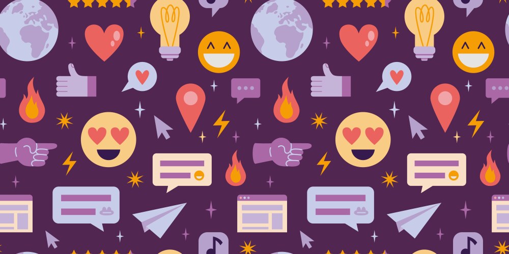 Seamless pattern with elements of web interface vector image