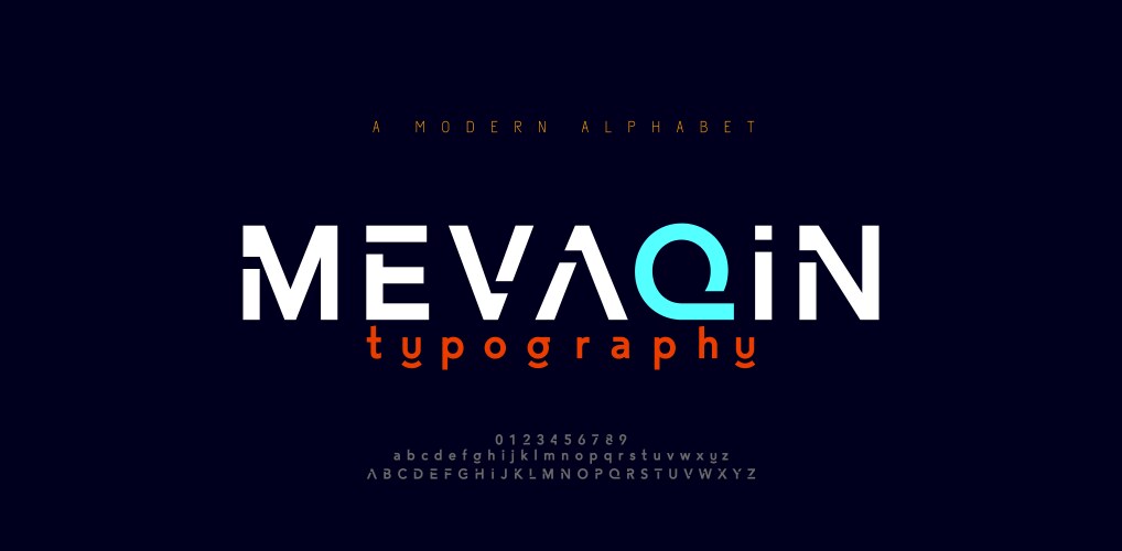Minimal Font Modern Futuristic Design Royalty Free Vector