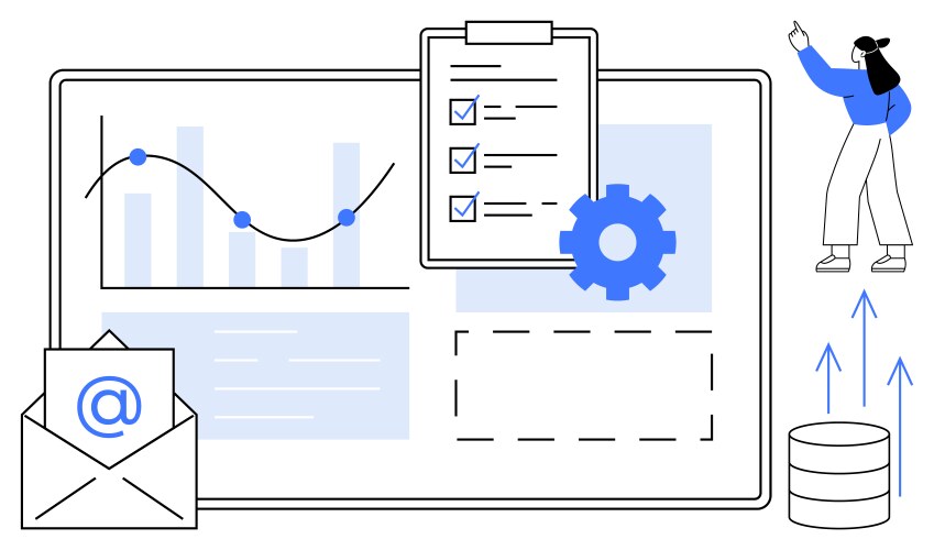 Data analytics workflow with charts checklist vector image