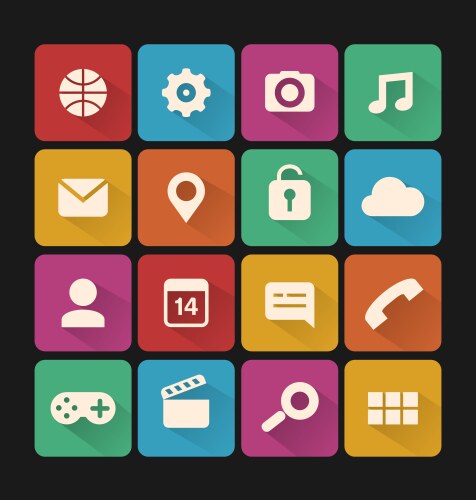 Social media modern glass 3d web icons set Vector Image