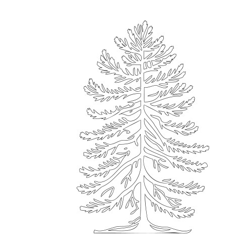 Pine tree nature outline sketch Royalty Free Vector Image