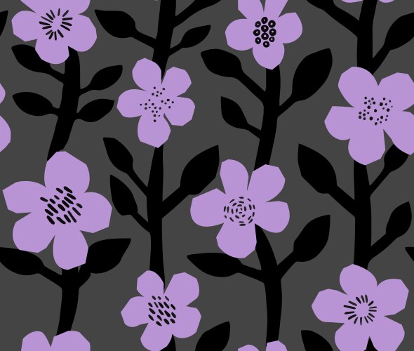 Blooming flowers cherry blossom on twigs pattern Vector Image