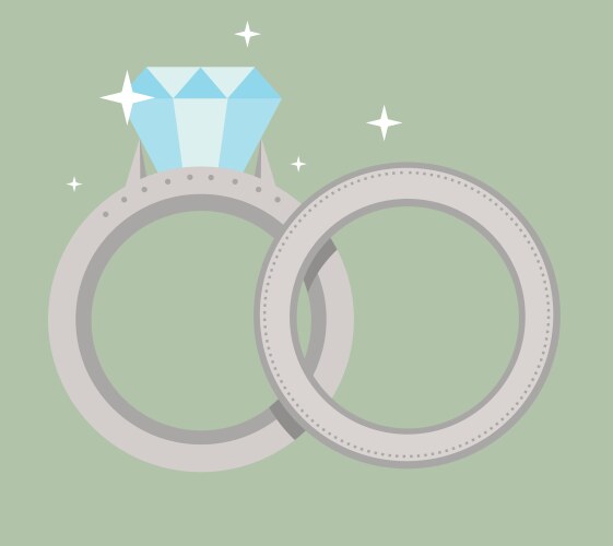 silver wedding rings vector image