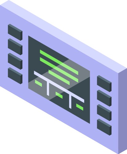 Control panel with buttons showing data vector image
