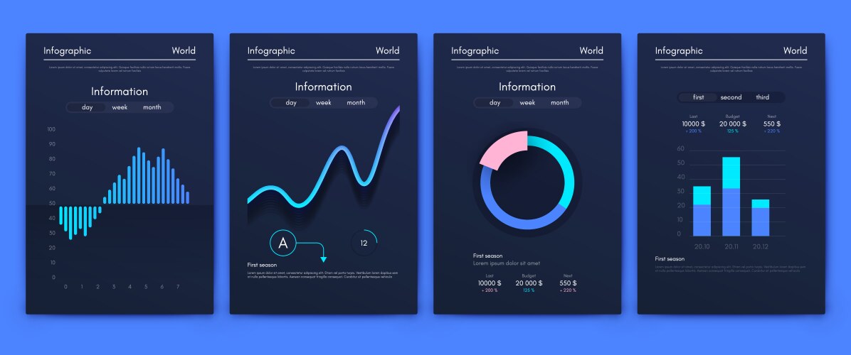 Stacked column infographic chart design template Vector Image