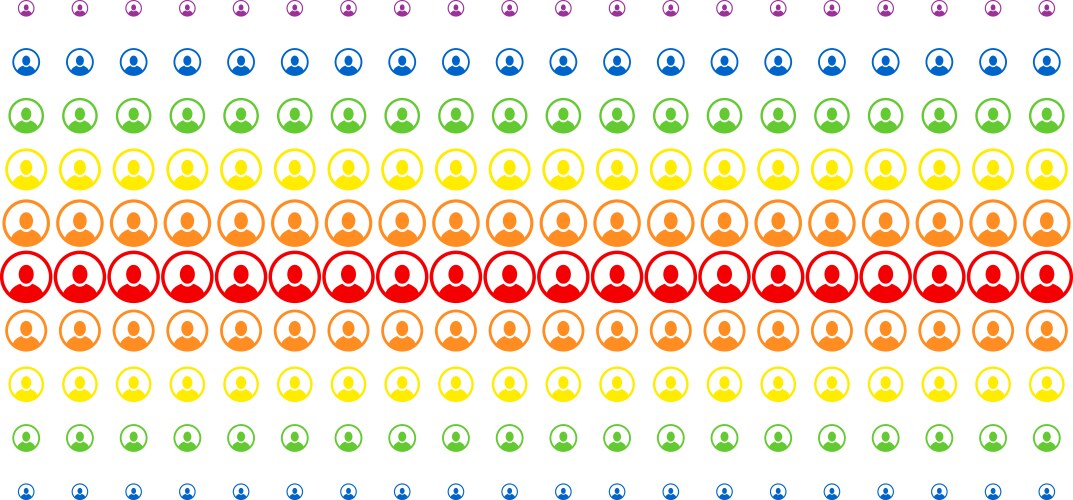 Rounded user portrait shape halftone spectrum grid vector image