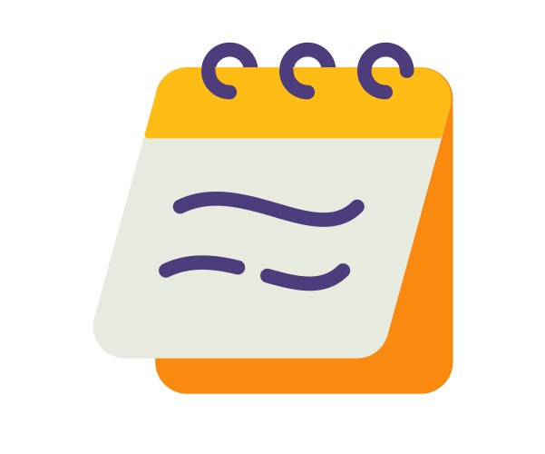 Notebook notes notepad single isolated icon vektorbild