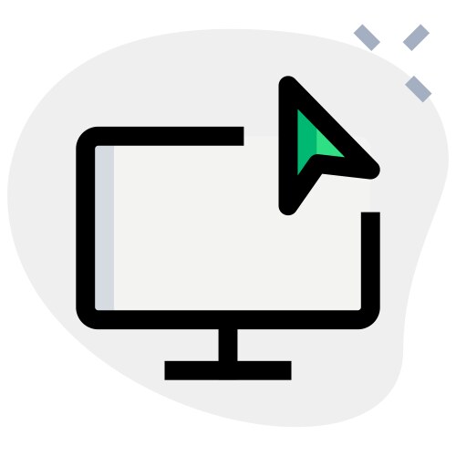 Monitor input controls the on-screen cursor vector image
