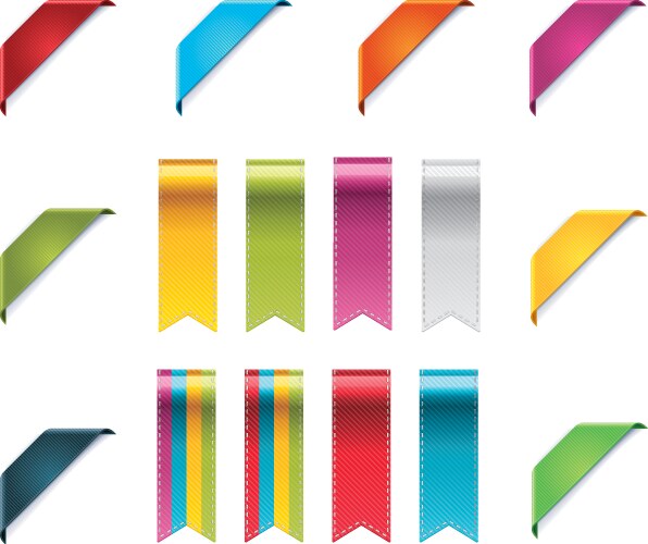 Set of crimson decorative ribbons Royalty Free Vector Image