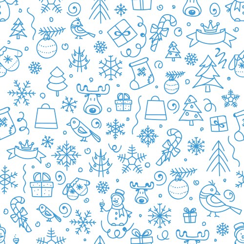 Winter Holiday Seamless Pattern vector image
