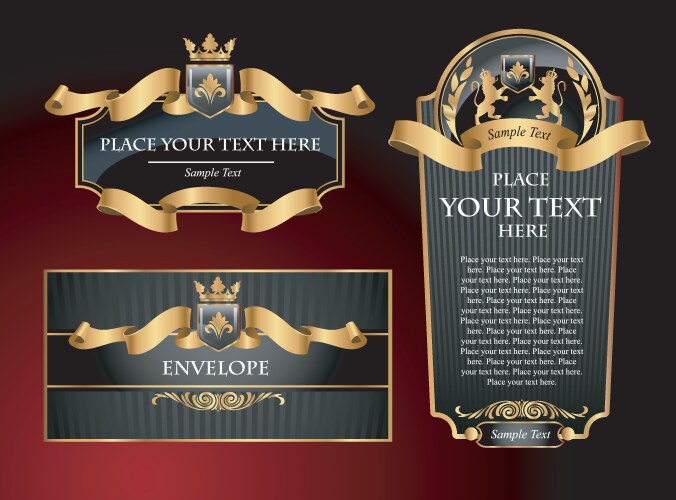 Red decorative set Royalty Free Vector Image - VectorStock