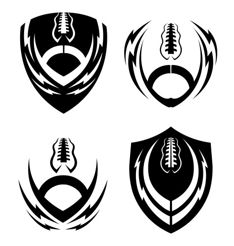 Football icon emblems set vector image