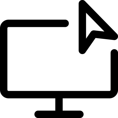 Monitor input controls the on-screen cursor vector image