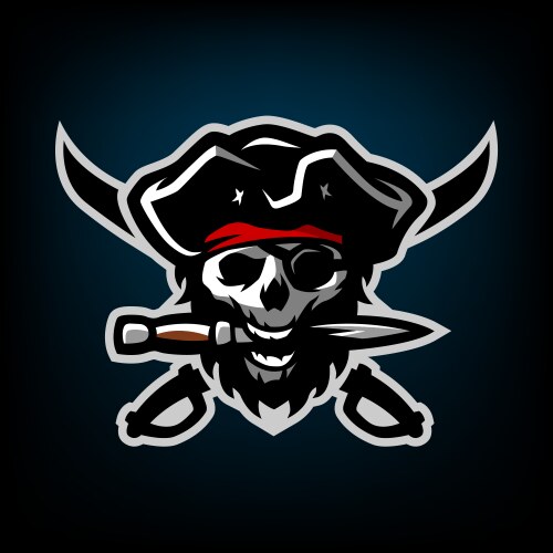 Pirate Skull with Dagger Vector Image