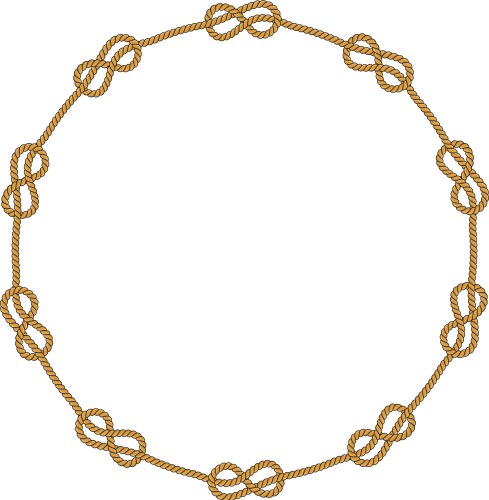 Round rope frame isolated on white background Vector Image