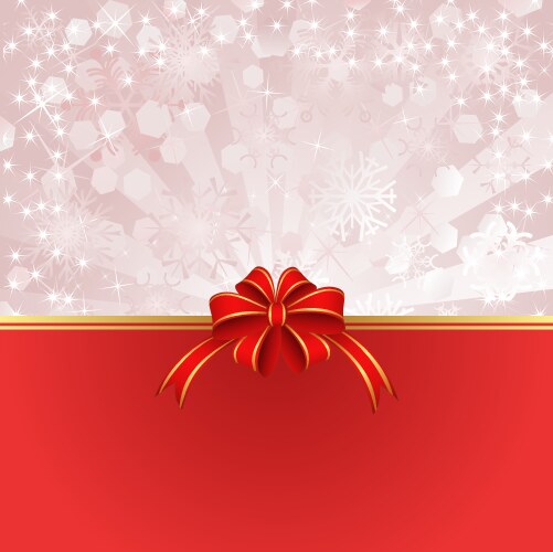 Holiday background with gift pink bow and ribbon Vector Image