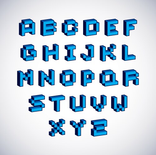 Font typescript created in 8 bit style pixel art vector image