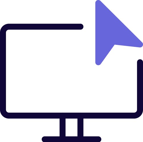 Monitor input controls the on-screen cursor vector image